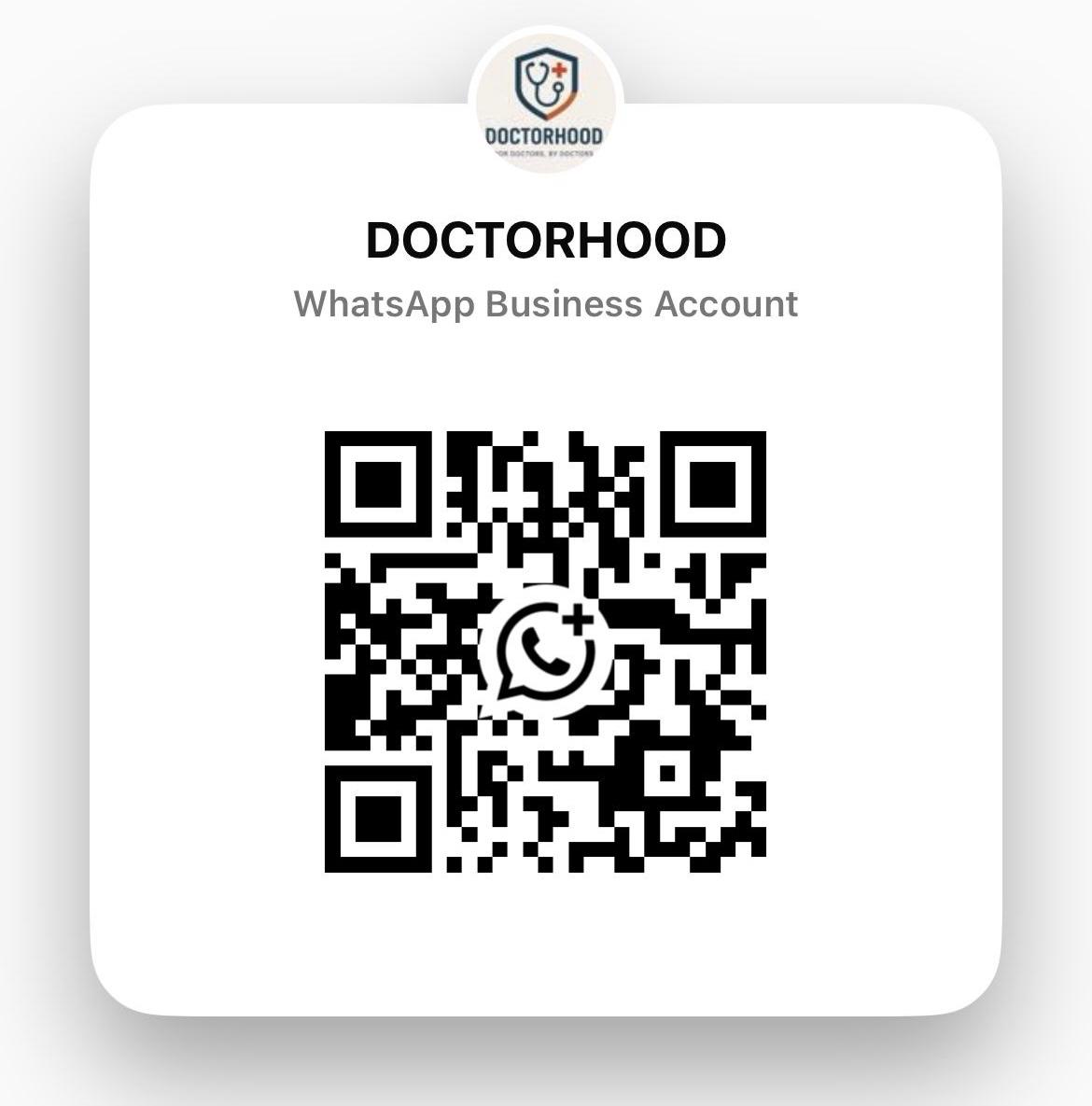 Official DOCTORHOOD WhatsApp Business QR code